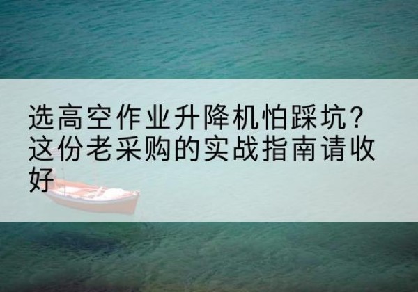 连云高空作业升降机厂家推荐-选高空作业升降机怕踩坑？这份老采购的实战指南请收好